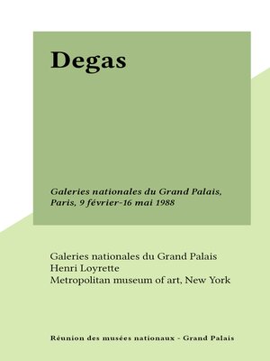 cover image of Degas